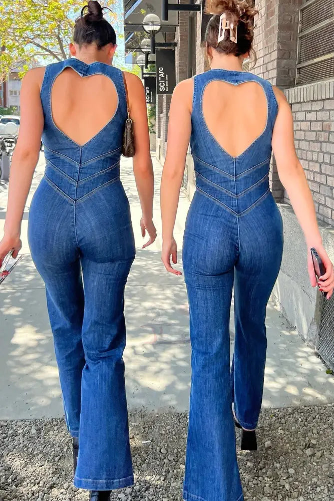 Amalia | Denim Jumpsuit met Open Rug